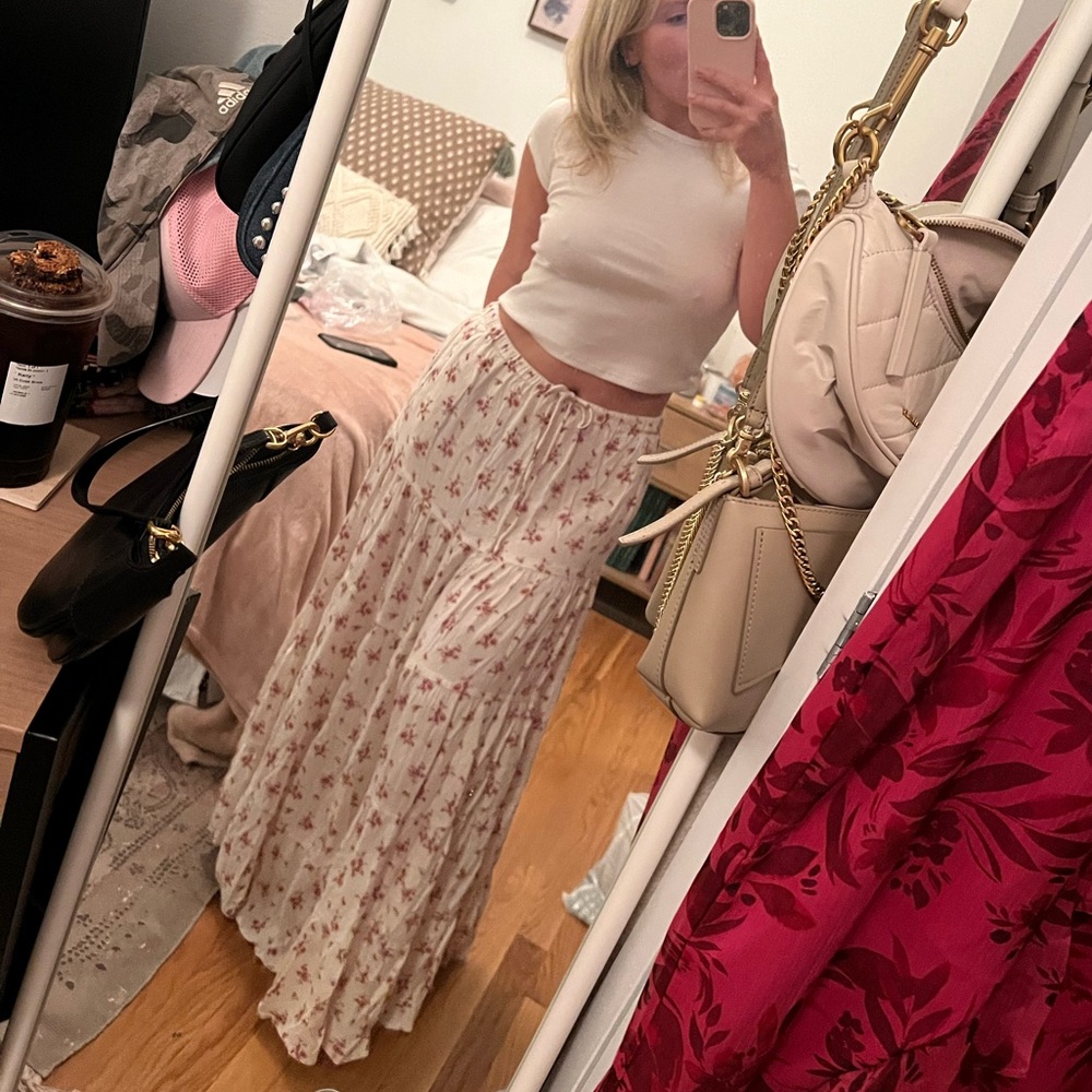 Nova Maxi Skirt in Ivory Combo